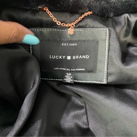 NWOT-Black Silky Faux Fur with Rose Gold Oversized Jacket S - Picture 11 of 12